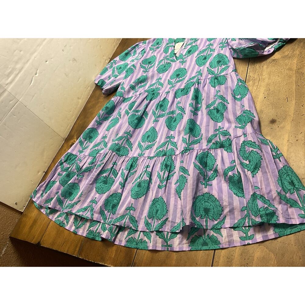J. Crew Womens Floral Puff Sleeve Tiered Cover Up Sundress Size Medium - Picture 5 of 11